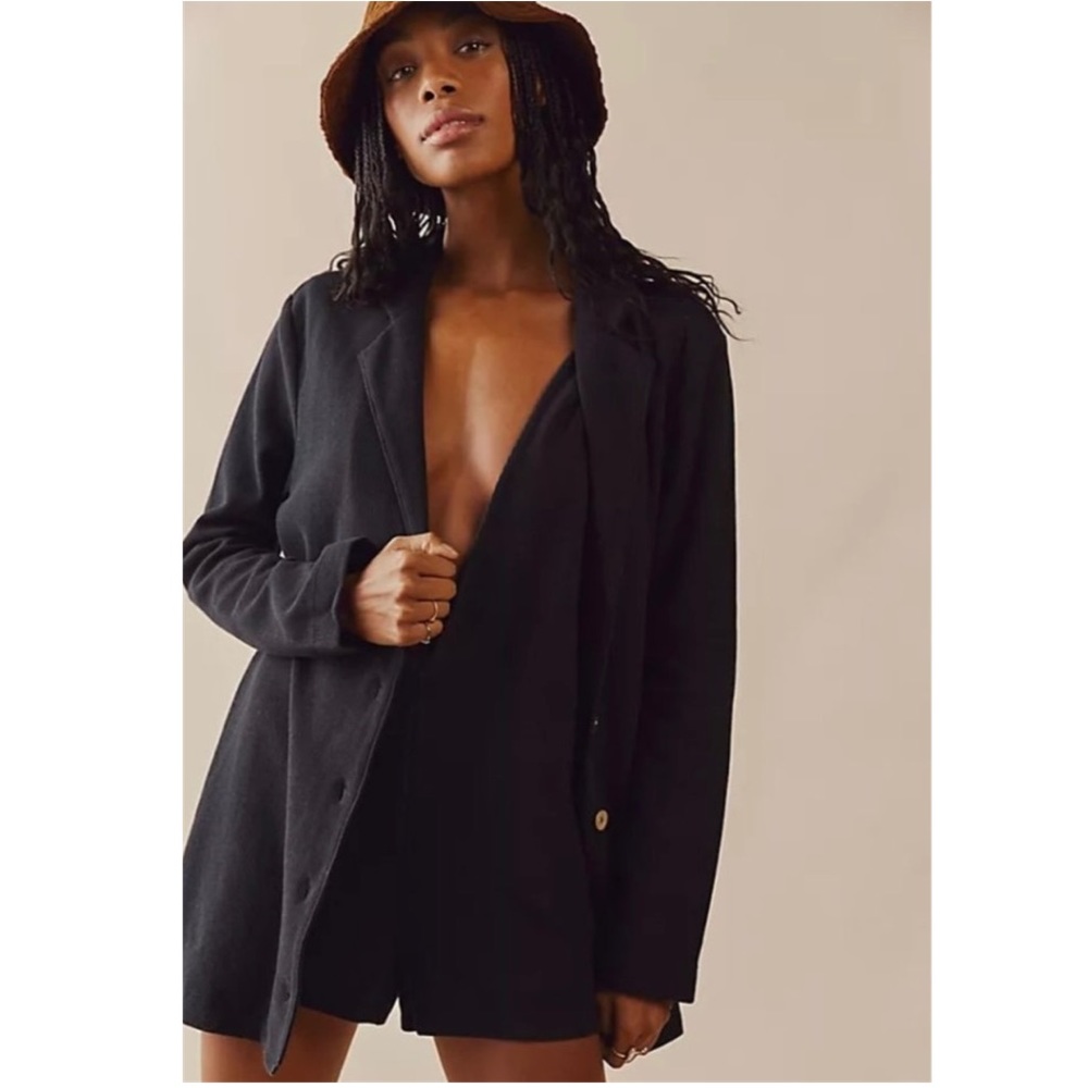 🖤 Free People Beach Lizzie Romper Blazer Black Size Medium NWT 🖤